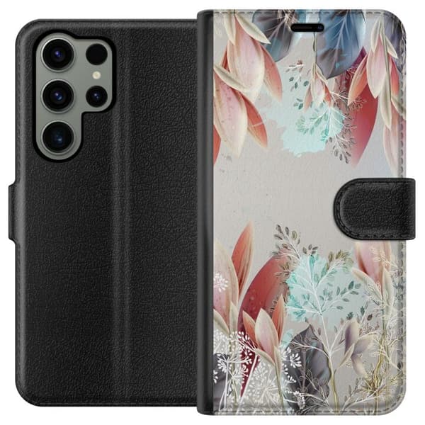 Kompatibelt Lommeboketui til Samsung Galaxy S23 Ultra Blomster