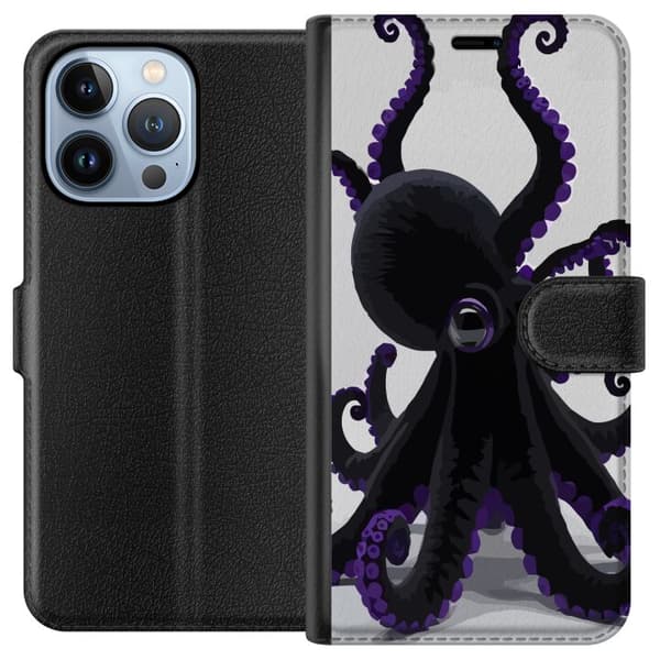Kompatibel Tegnebogsetui til Apple iPhone 13 Pro Svart bläckfisk