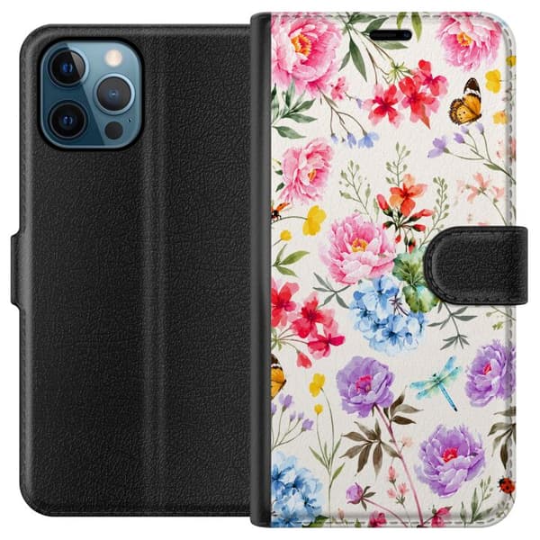 Kompatibel Tegnebogsetui til Apple iPhone 12 Pro Blomsterselskabet
