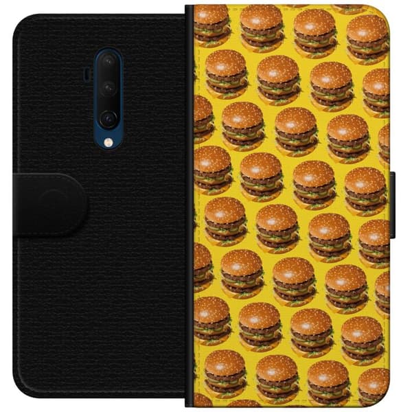 Kompatibel Tegnebogsetui til OnePlus 7T Pro Grafisk hamburgermønster til madelskere