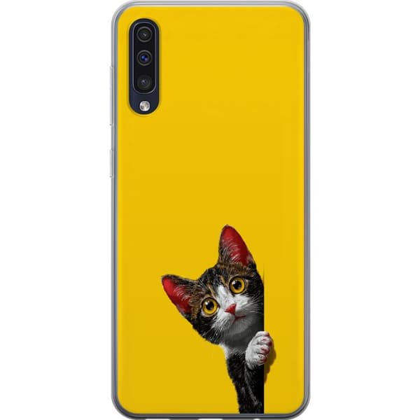 Kompatibelt Mobildeksel til Samsung Galaxy A50 Søtt kattemotiv med stilig design
