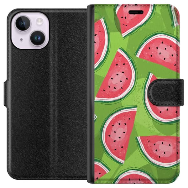 Kompatibelt Plånboksfodral till Apple iPhone 15 Vattenmelon