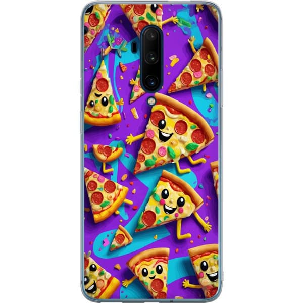 Kompatibelt Mobildeksel til OnePlus 7T Pro Lekent pizzadesign med tegnede figurer