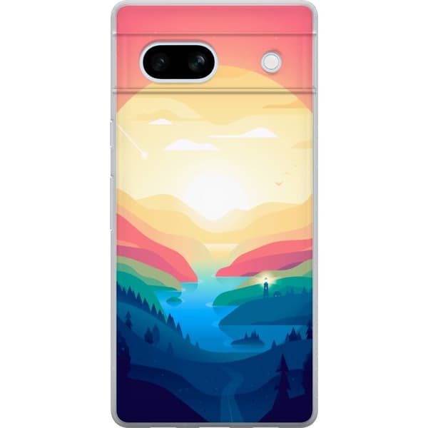 Kompatibelt Mobildeksel til Google Pixel 7a Rosa horisont