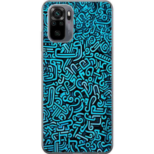 Kompatibel Mobilcover til Xiaomi Redmi Note 10S Blå abstrakt graffiti