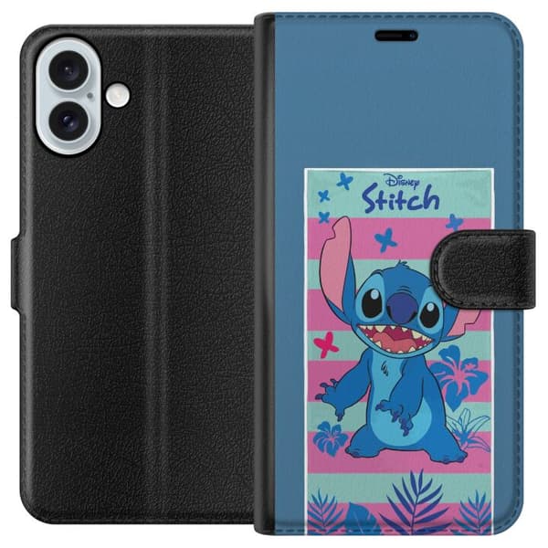Kompatibel Tegnebogsetui til Apple iPhone 16 Plus Disney Stitch