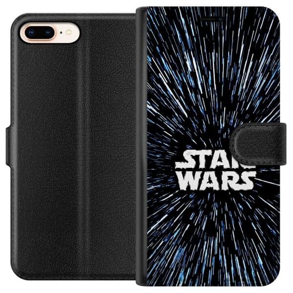Kompatibel Tegnebogsetui til Apple iPhone 7 Plus Klassisk Star Wars design med rumfølelse