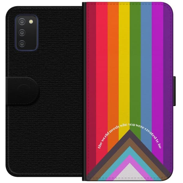 Kompatibelt Plånboksfodral till Samsung Galaxy A03s Hej världen!