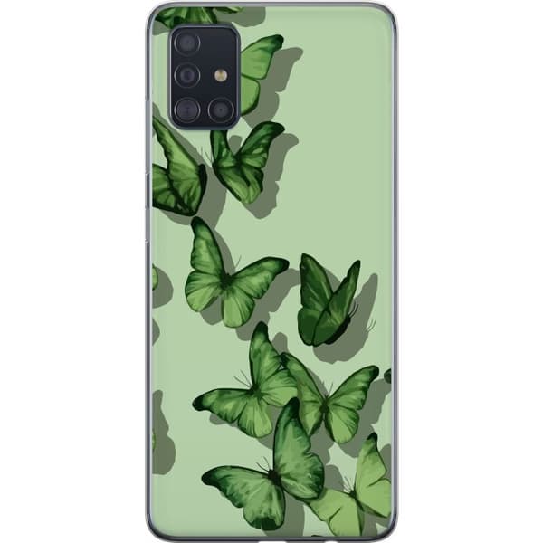 Kompatibelt Mobildeksel til Samsung Galaxy A51 Grønne Sommerfugler