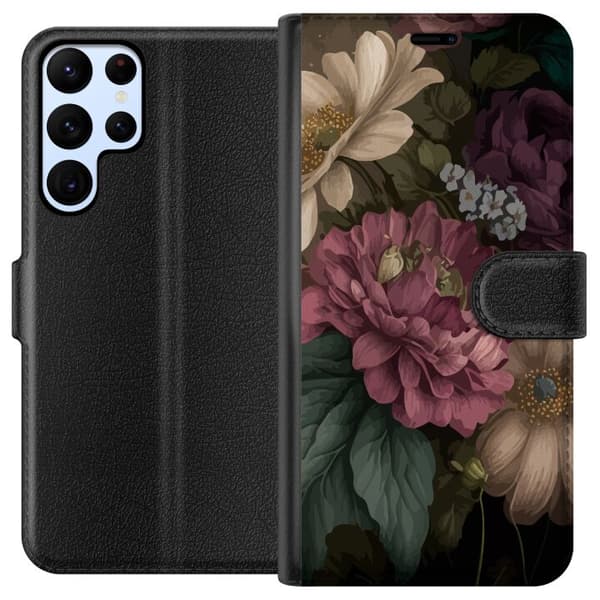Kompatibel Tegnebogsetui til Samsung Galaxy S22 Ultra 5G Blomster