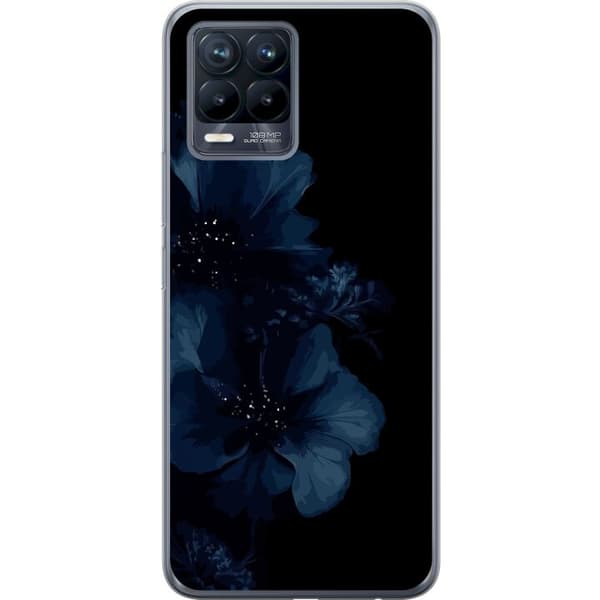 Kompatibel Mobilcover til Realme 8 Mörkblå blommor