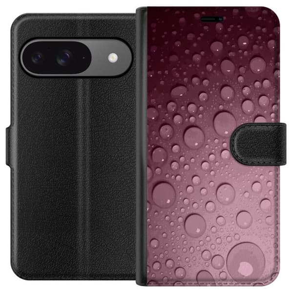 Kompatibelt Plånboksfodral till Google Pixel 9 Pro Rosa vattendroppar