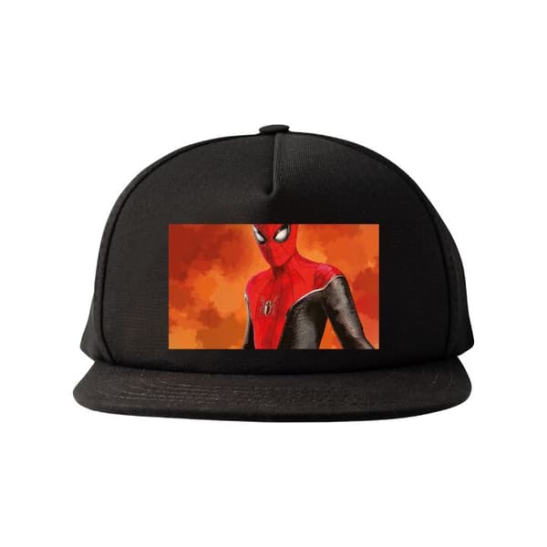 Snapback-cap Rød superhelt med sort dragt i moderne tegnestil Sort Voksen