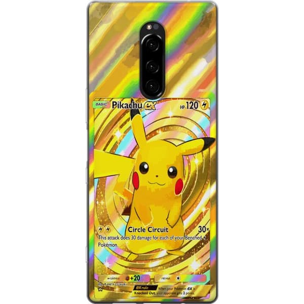 Kompatibelt Mobildeksel til Sony Xperia 1 Blank Pikachu EX-design med samlebåndsfølelse