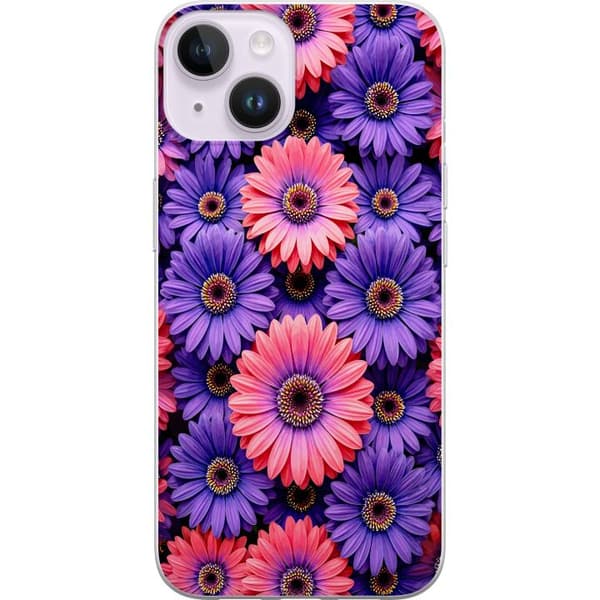 Kompatibelt Mobildeksel til Apple iPhone 15 Plus Lila och rosa blommor
