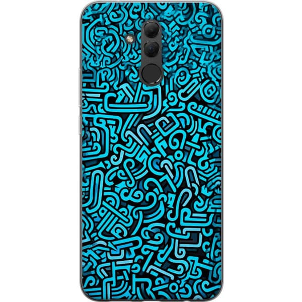 Kompatibelt Mobildeksel til Huawei Mate 20 lite Blå abstrakt graffiti