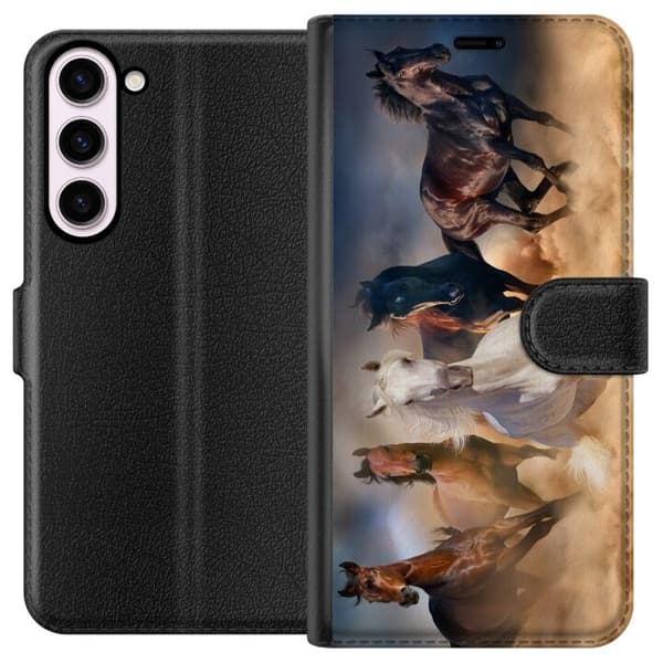 Kompatibel Tegnebogsetui til Samsung Galaxy S23+ Heste