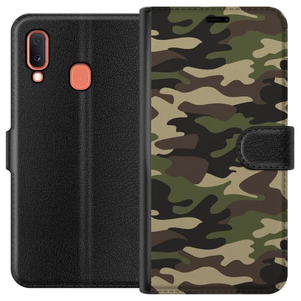 Kompatibelt Plånboksfodral till Samsung Galaxy A20e Military