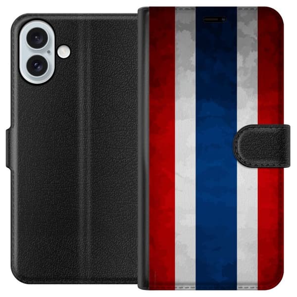 Kompatibel Tegnebogsetui til Apple iPhone 16 Plus Thai flag i stilfuldt retrodesign