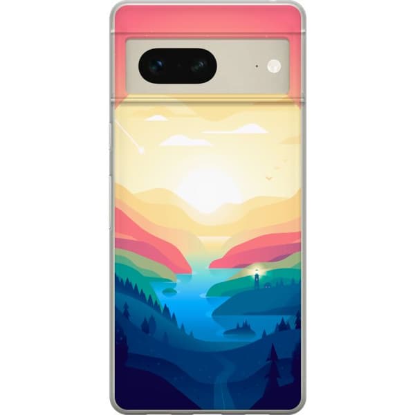 Kompatibelt Mobildeksel til Google Pixel 7 Rosa horisont
