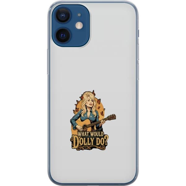 Kompatibelt Mobildeksel til Apple iPhone 12 Dolly Parton med gitarr och fjärilar