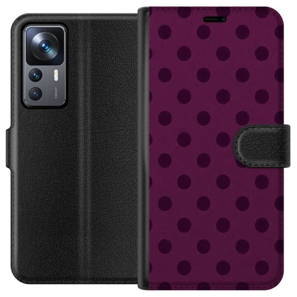 Kompatibelt Plånboksfodral till Xiaomi 12T Pro Plum Dots