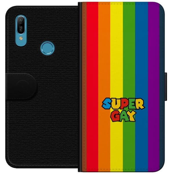 Kompatibel Tegnebogsetui til Huawei Y6 (2019) Super Gay regnbåge