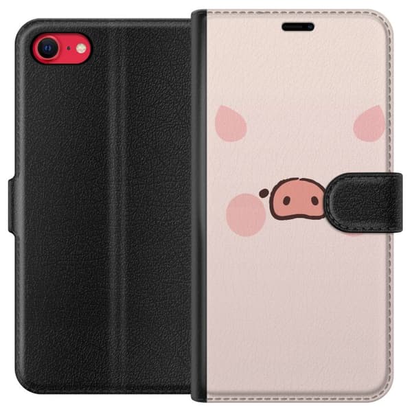 Kompatibelt Plånboksfodral till Apple iPhone SE (2020) Minimalistiskt grisansikte