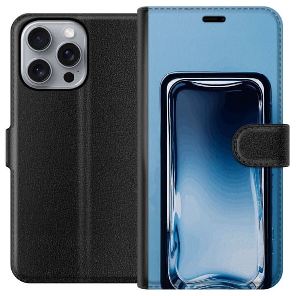 Kompatibelt Plånboksfodral till Apple iPhone 16 Pro Max Blå glaseffekt