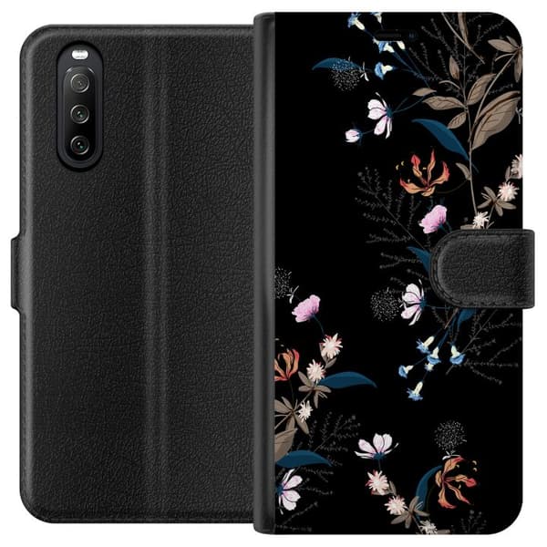 Kompatibel Tegnebogsetui til Sony Xperia 10 III Blomster
