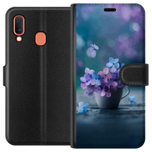 Kompatibelt Plånboksfodral till Samsung Galaxy A20e Blommor Sött