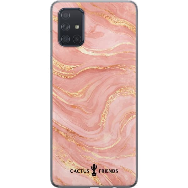 Kompatibelt Mobildeksel til Samsung Galaxy A71 Kaktus og venner – RoseGoldFlow