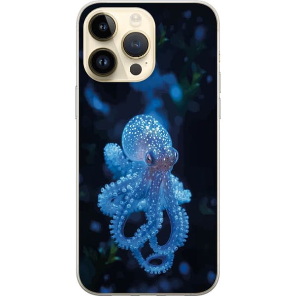 Kompatibel Mobilcover til Apple iPhone 14 Pro Max Nær billede af en blå blæksprutte