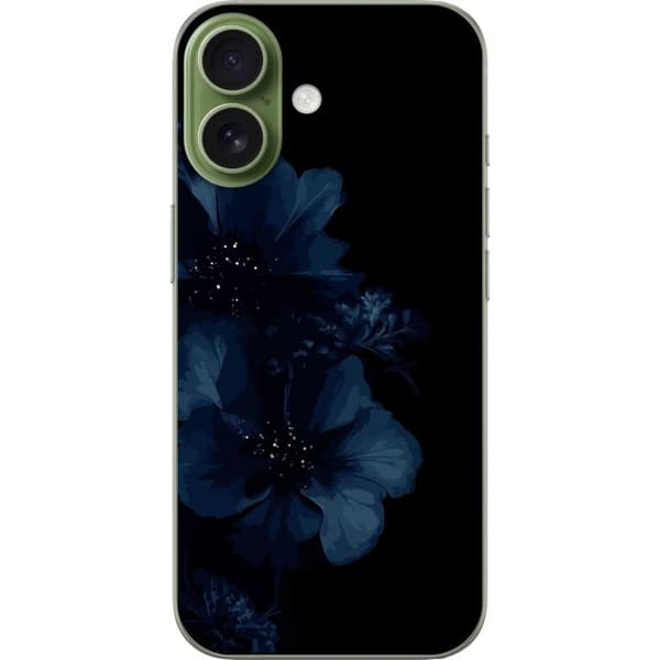 Kompatibelt Mobilskal till Apple iPhone 17 Mörkblå blommor