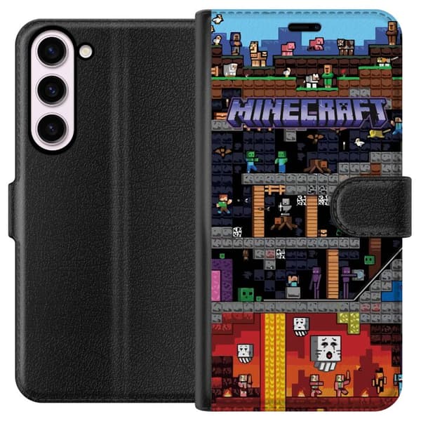 Kompatibel Tegnebogsetui til Samsung Galaxy S23+ Minecraft