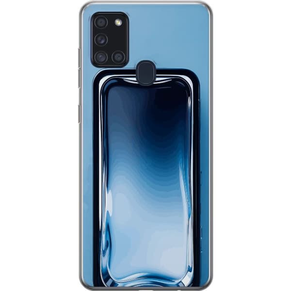 Kompatibelt Mobildeksel til Samsung Galaxy A21s Blå glaseffekt
