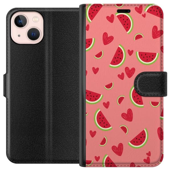 Kompatibelt Lommeboketui til Apple iPhone 13 mini Vattenmelon och hjärtan
