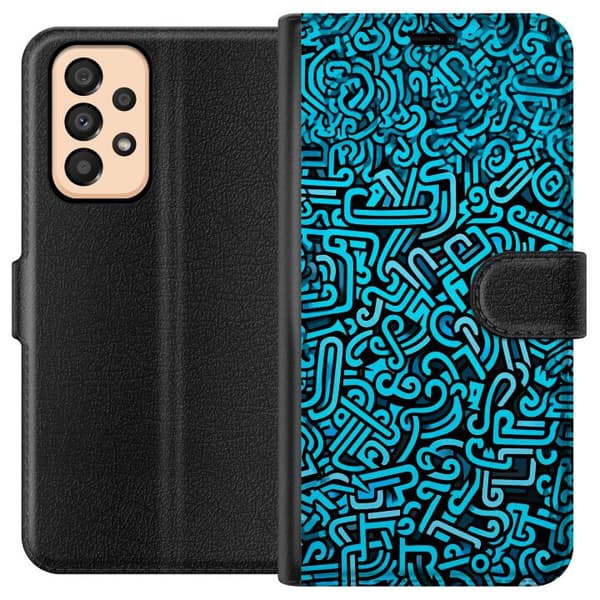 Kompatibel Tegnebogsetui til Samsung Galaxy A33 5G Blå abstrakt graffiti