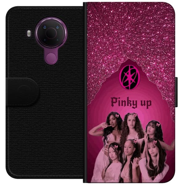 Kompatibel Tegnebogsetui til Nokia 5.4 KATSEYE Pinky Up