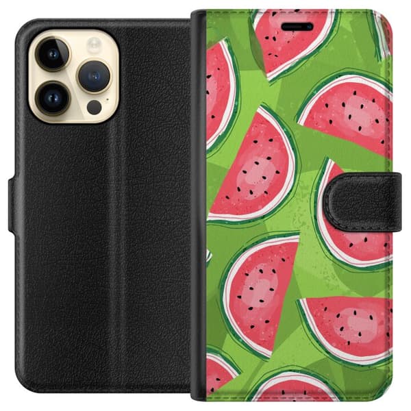 Kompatibelt Lommeboketui til Apple iPhone 15 Pro Max Vattenmelon