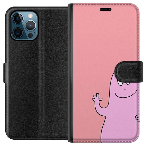 Kompatibel Tegnebogsetui til Apple iPhone 12 Pro Max Farverigt Barbapapa-design med bløde former og lyserøde nuancer