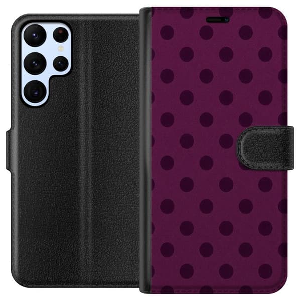 Kompatibelt Plånboksfodral till Samsung Galaxy S24 Ultra Plum Dots