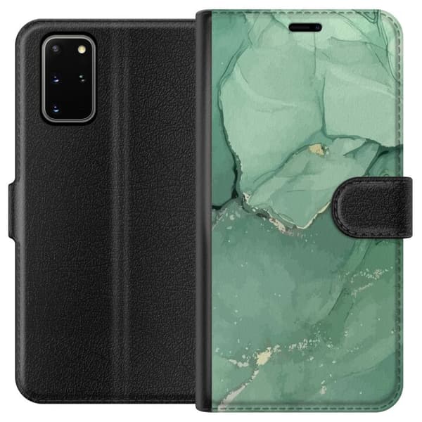 Kompatibelt Plånboksfodral till Samsung Galaxy S20+ Grön marmor