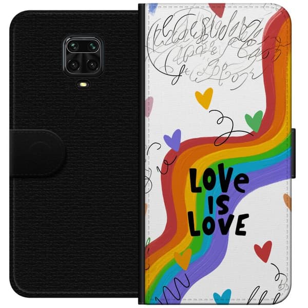 Kompatibelt Lommeboketui til Xiaomi Redmi Note 9S Regnbåge med kärleksbudskap