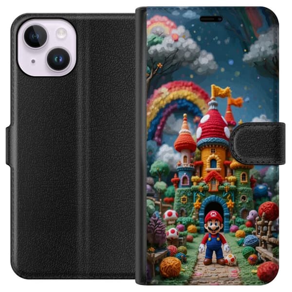 Kompatibelt Lommeboketui til Apple iPhone 14 Super Mario-inspirert eventyrtema