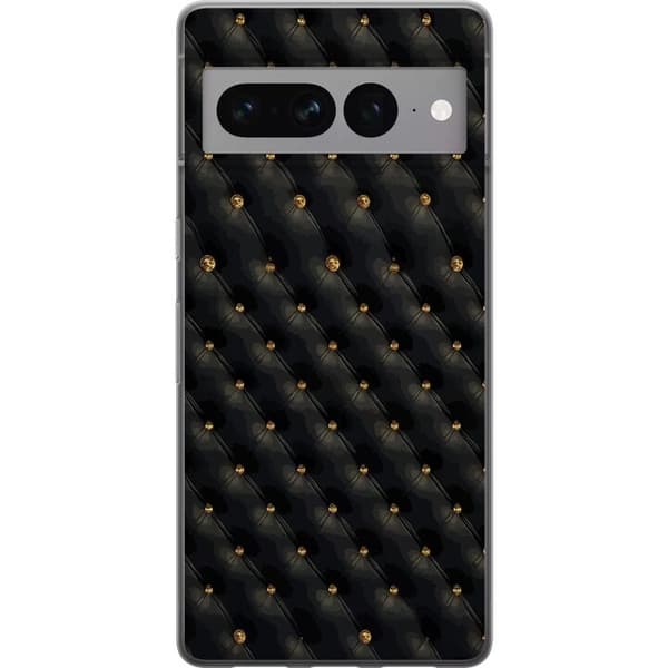 Kompatibelt Mobildeksel til Google Pixel 7 Pro Elegant svart diamantmønster med guldfargede detaljer