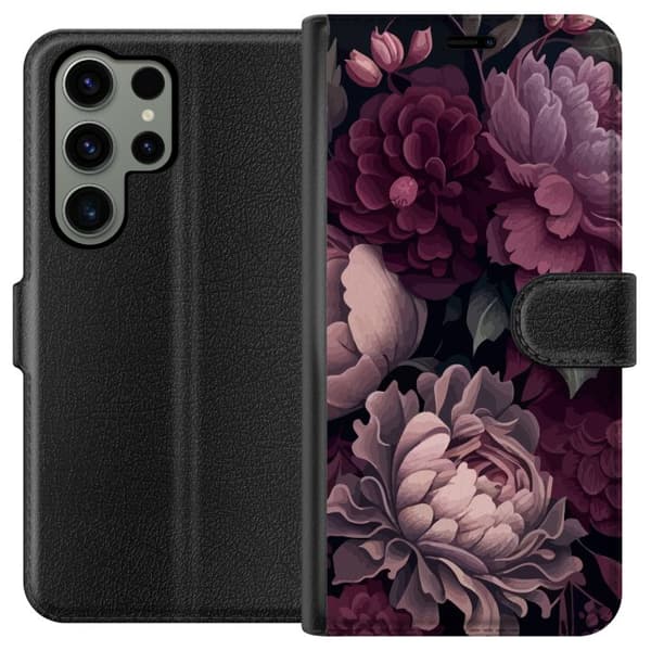 Kompatibel Tegnebogsetui til Samsung Galaxy S23 Ultra Blommor