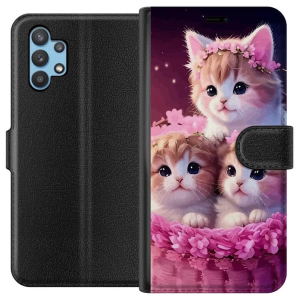 Kompatibelt Plånboksfodral till Samsung Galaxy A32 5G Katter