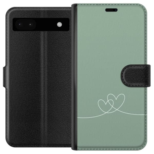 Kompatibel Tegnebogsetui til Google Pixel 6a Grøn Hjerte