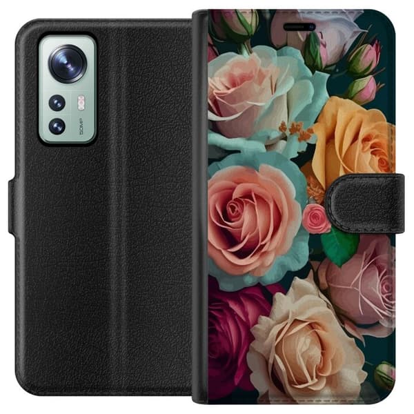 Kompatibel Tegnebogsetui til Xiaomi 12 Färgglada rosor